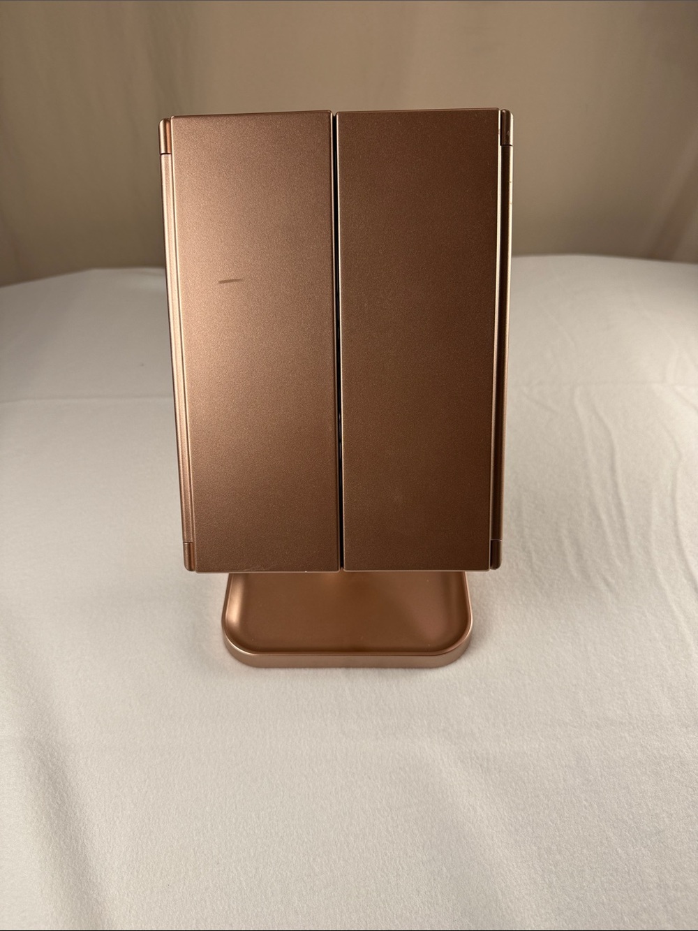 Adjustable Trifold Vanity Organizer Mirror - Rose Gold